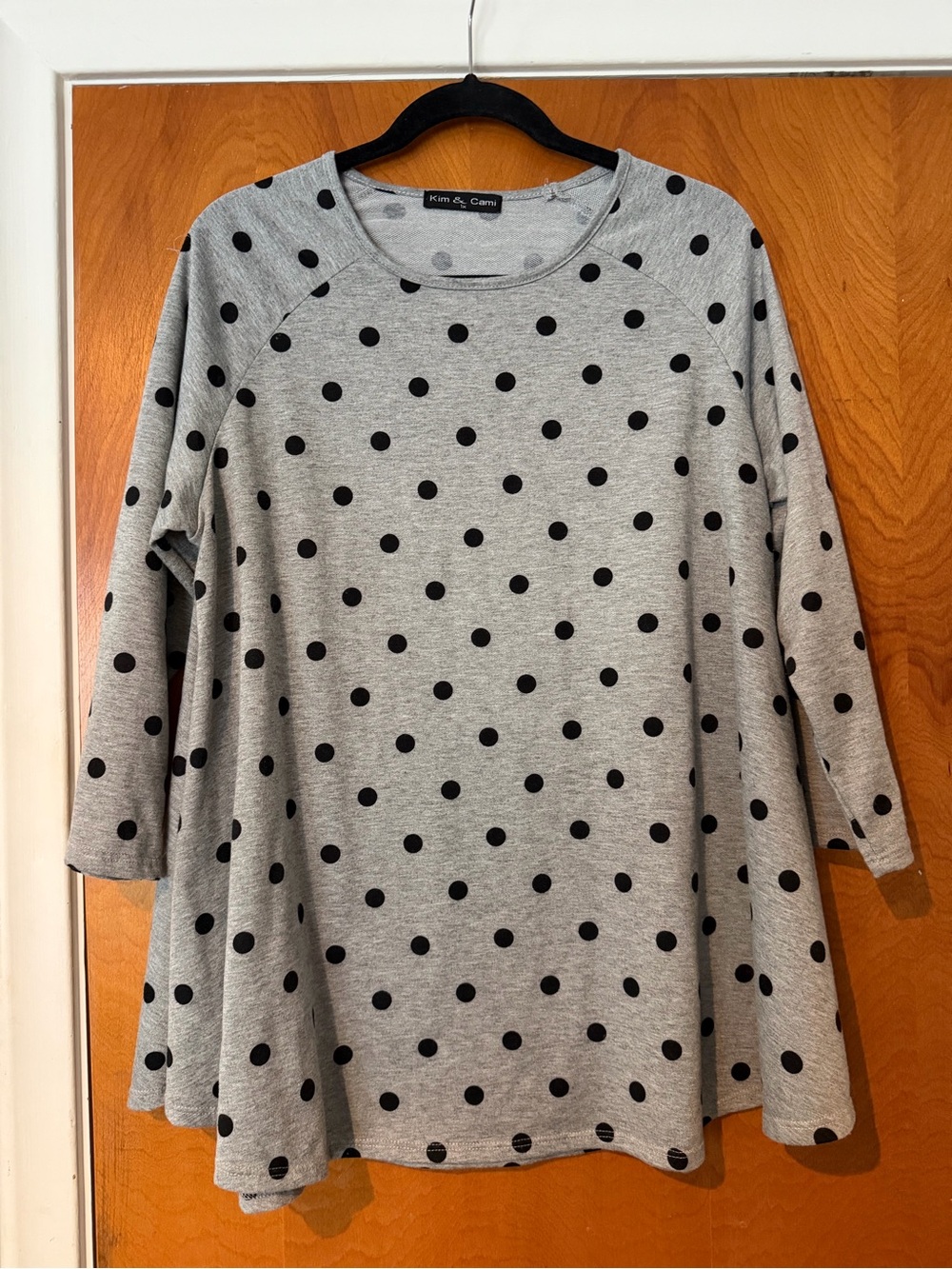 Kim & Cami Gray Polka Dot Swing Tunic